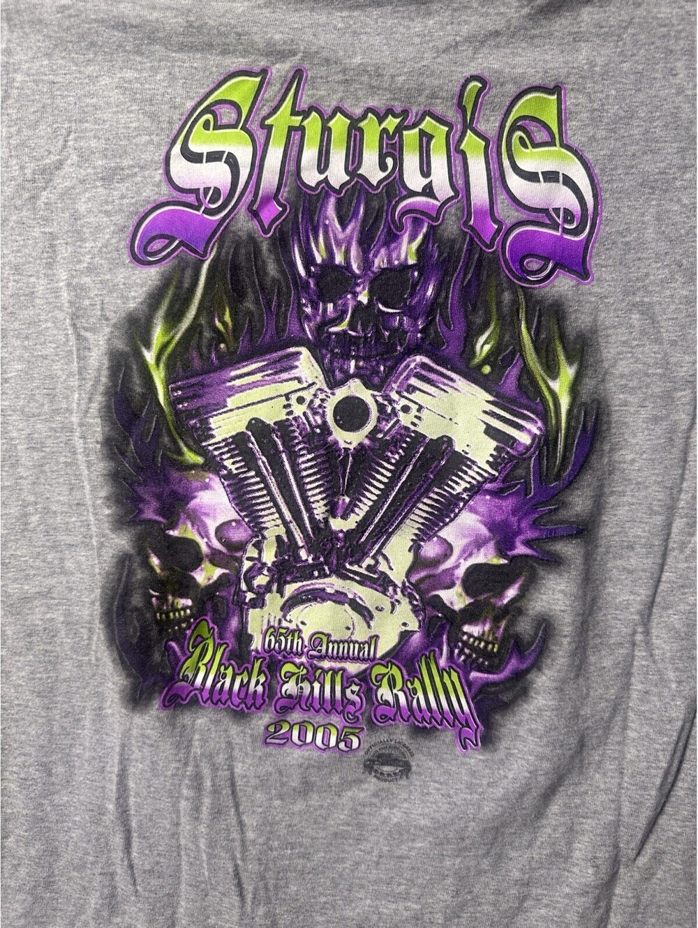 2005 Sturgis Black Hills Rally T Shirt Large Motorcycle Biker Skull Y2K USA